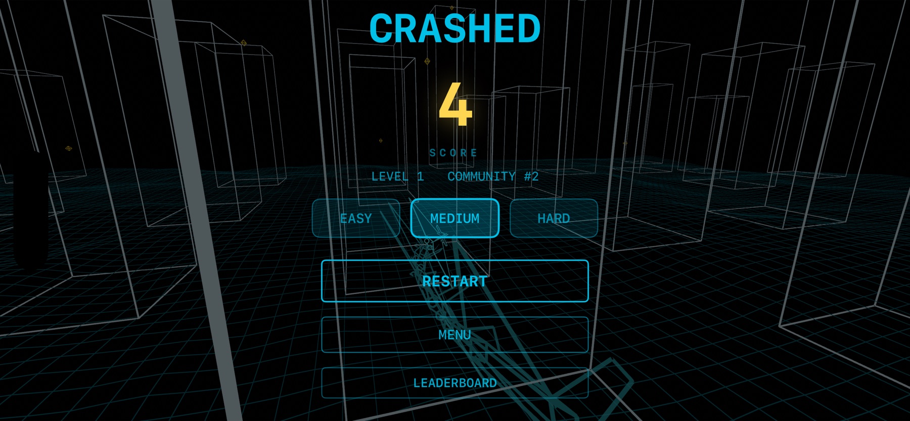 Crashed run summary with restart options